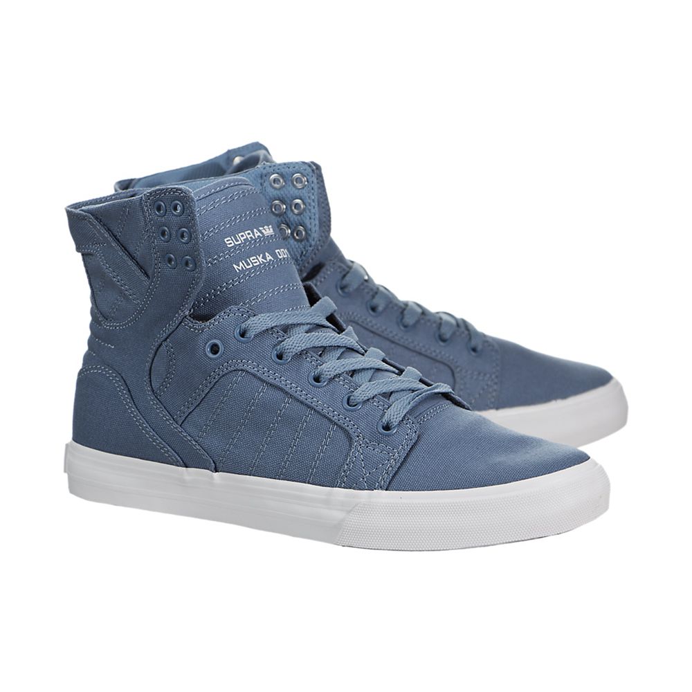 Baskets Montantes Supra SkyTop D Bleu Blue/White/White Homme | YQV-19303887